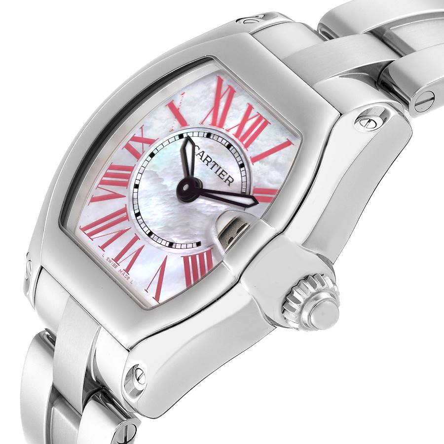 Cartier Roadster Mother of Pearl Dial Steel Ladies Watch W6206006