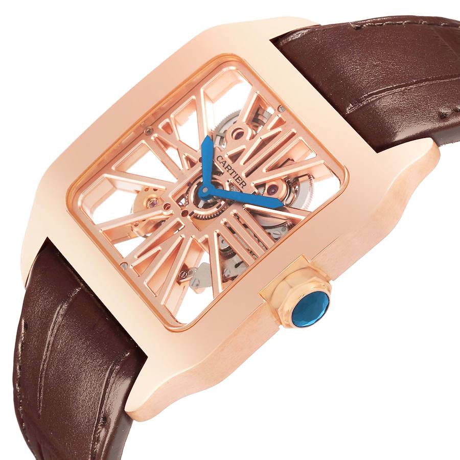 Cartier Santos Dumont Skeleton Dial Rose Gold Watch W2020057