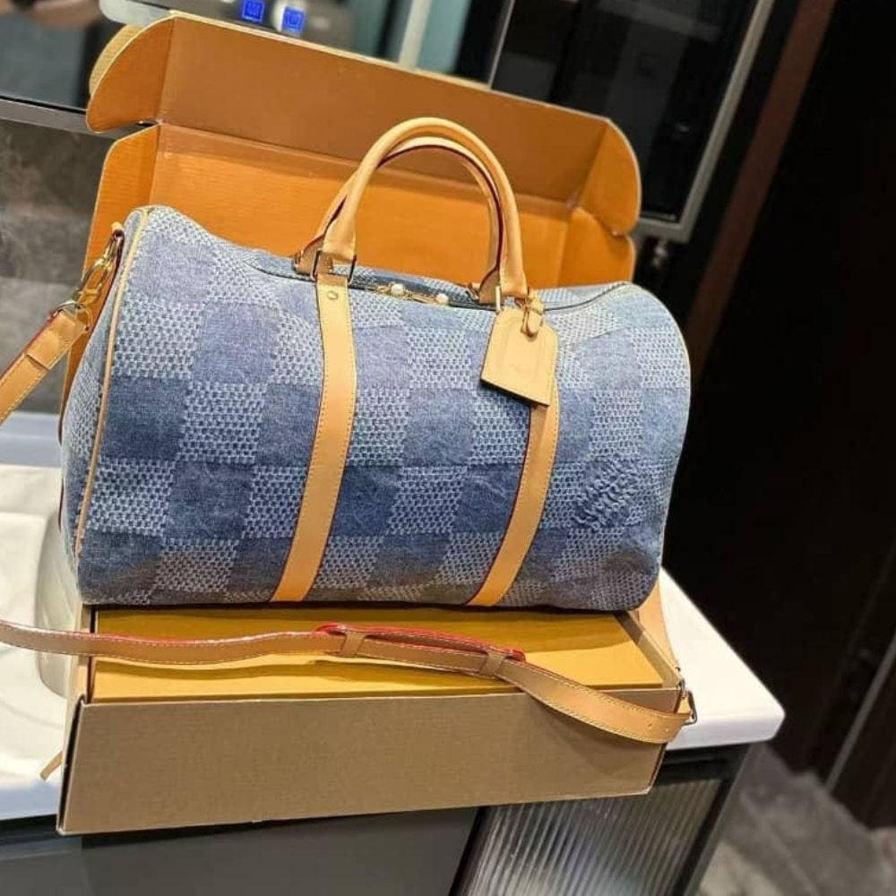 Louis Vuitton Keepall Bandoulière Denim Other Blue 45Cm N40739