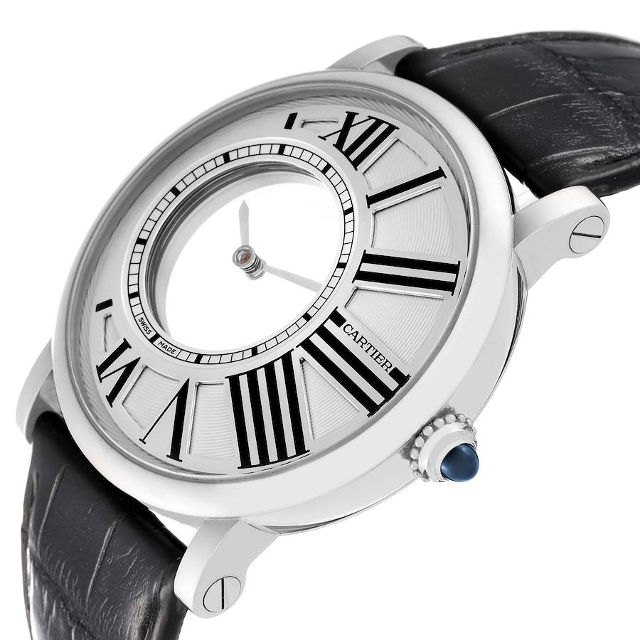 Cartier Rotonde Heure Mysterieuse White Gold Mens Watch W1556224