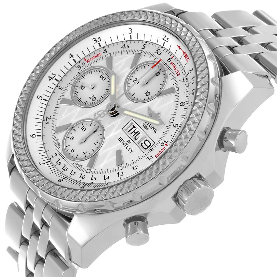 Breitling Bentley Motors GT White Dial Chronograph Steel Mens Watch A13362