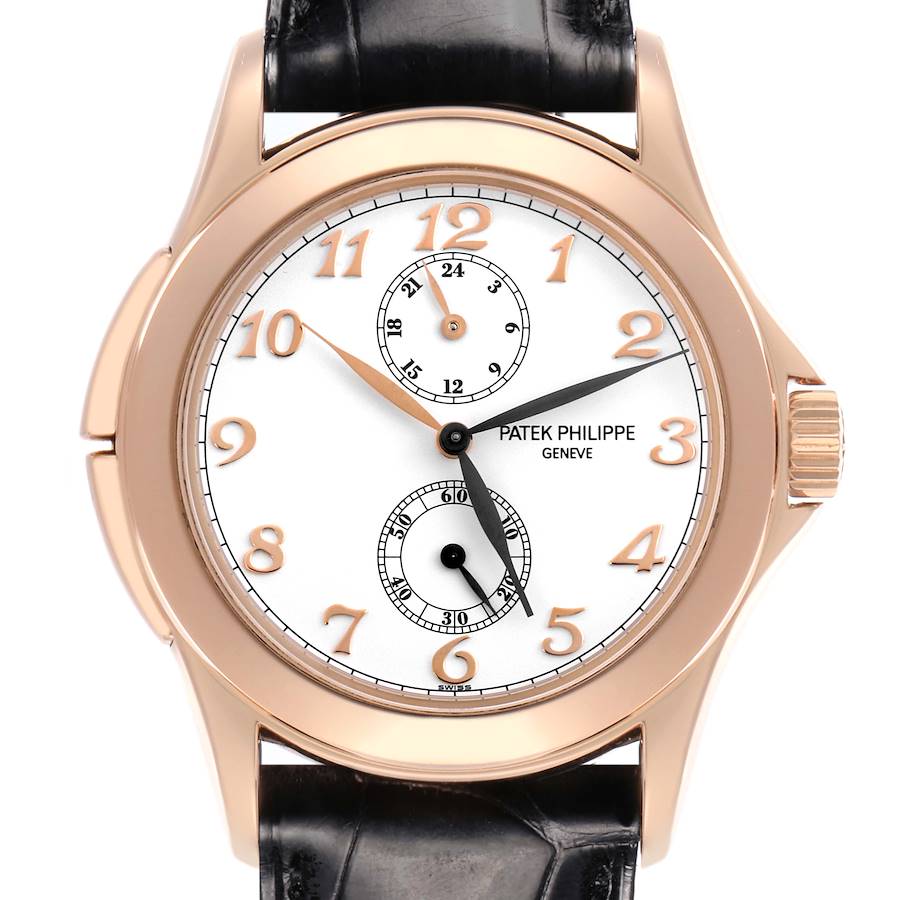 Patek Philippe Calatrava Travel Time Rose Gold Mens Watch 5134