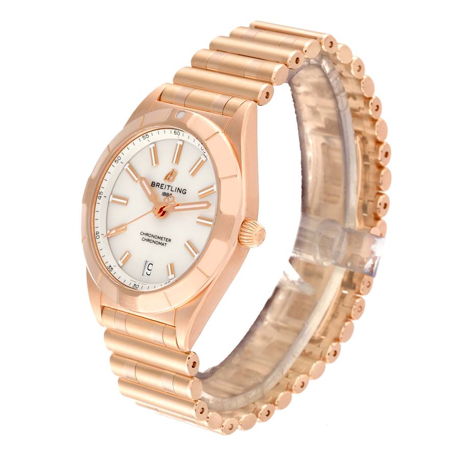 Breitling Chronomat 32 White Dial Rose Gold Ladies Watch R77310