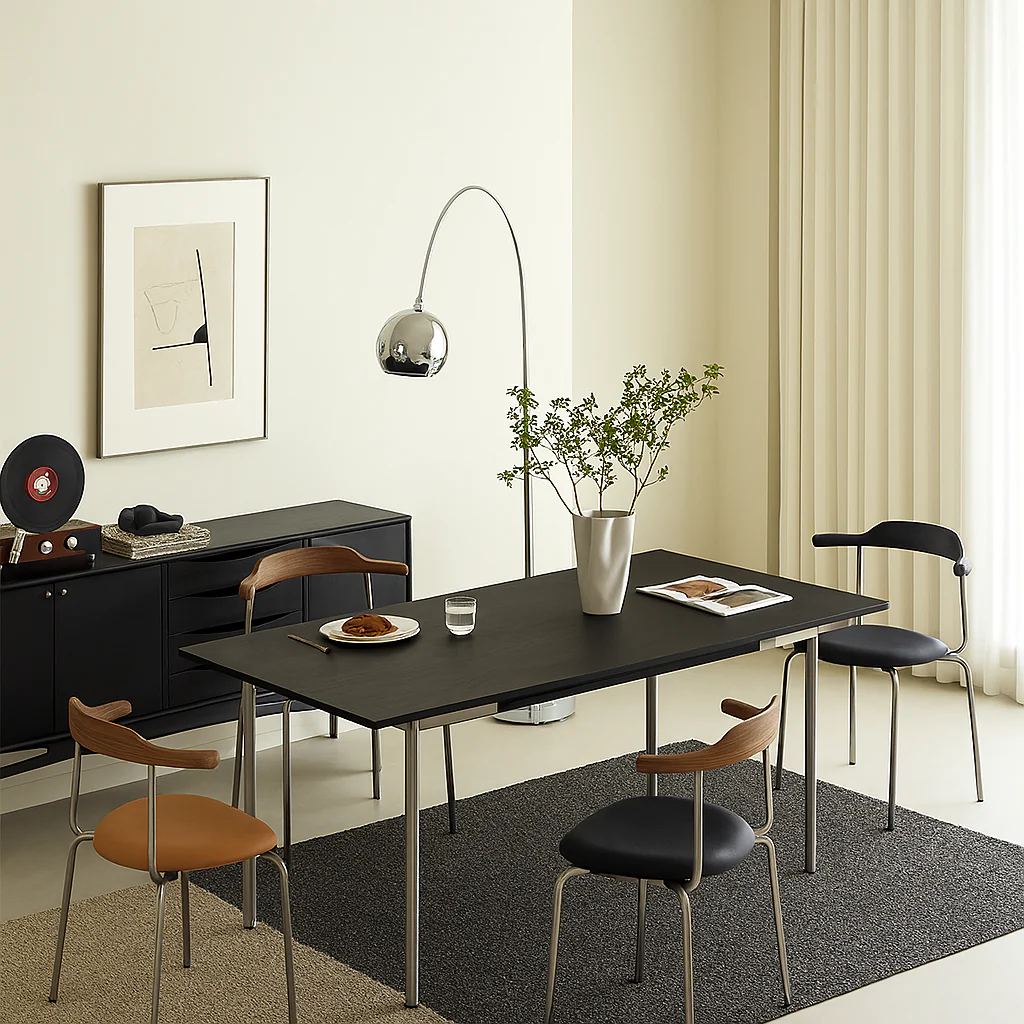 Seita Rectangular Dining Table – Modern Solid Wood Table with Clean Lines for 6–8 People