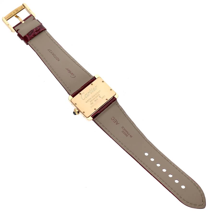 Cartier Tank Divan Mini Yellow Gold Red Strap Ladies Watch W6300356