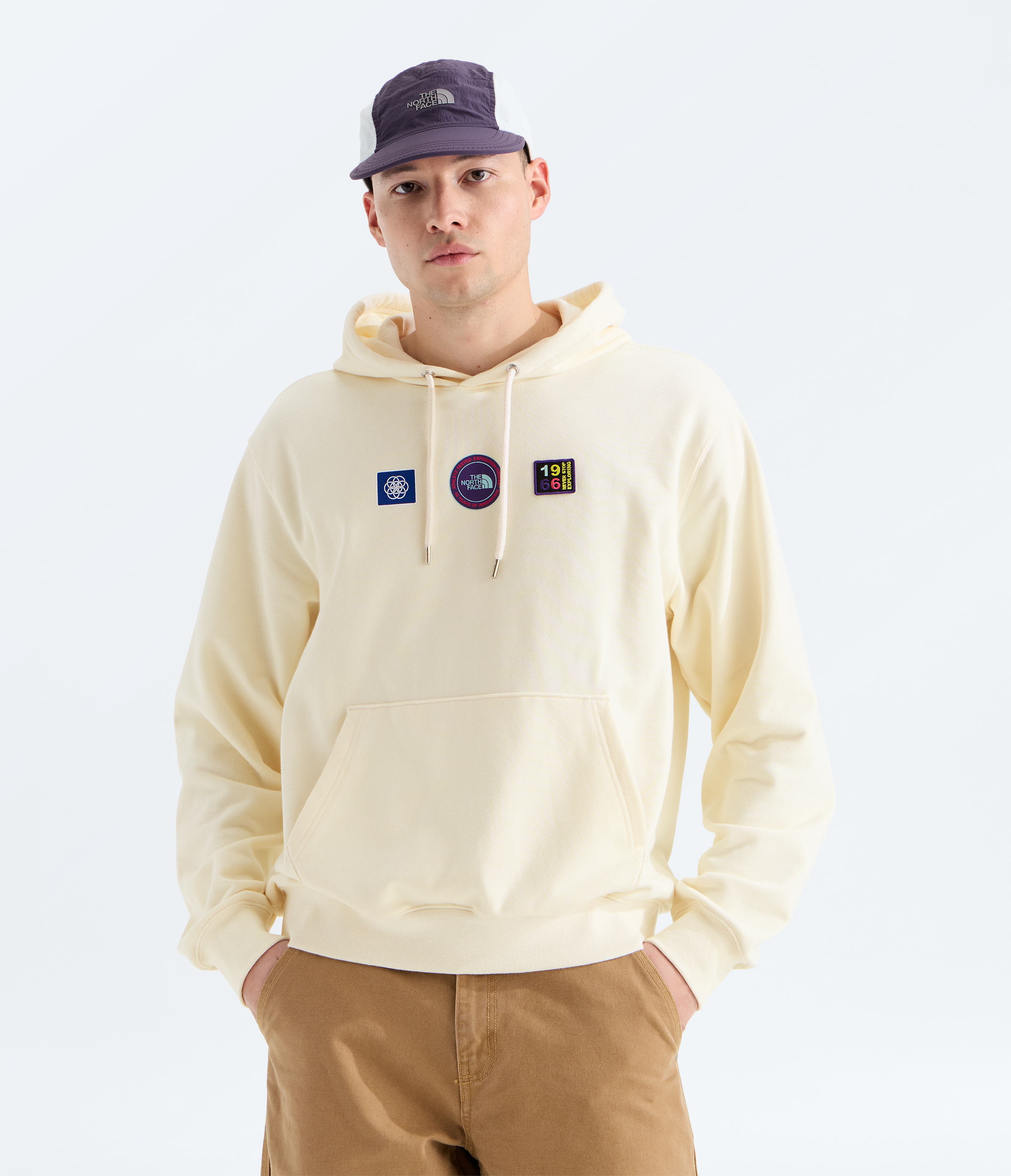 Unisex Explorer Badges Relaxed Hoodie—Graphic
