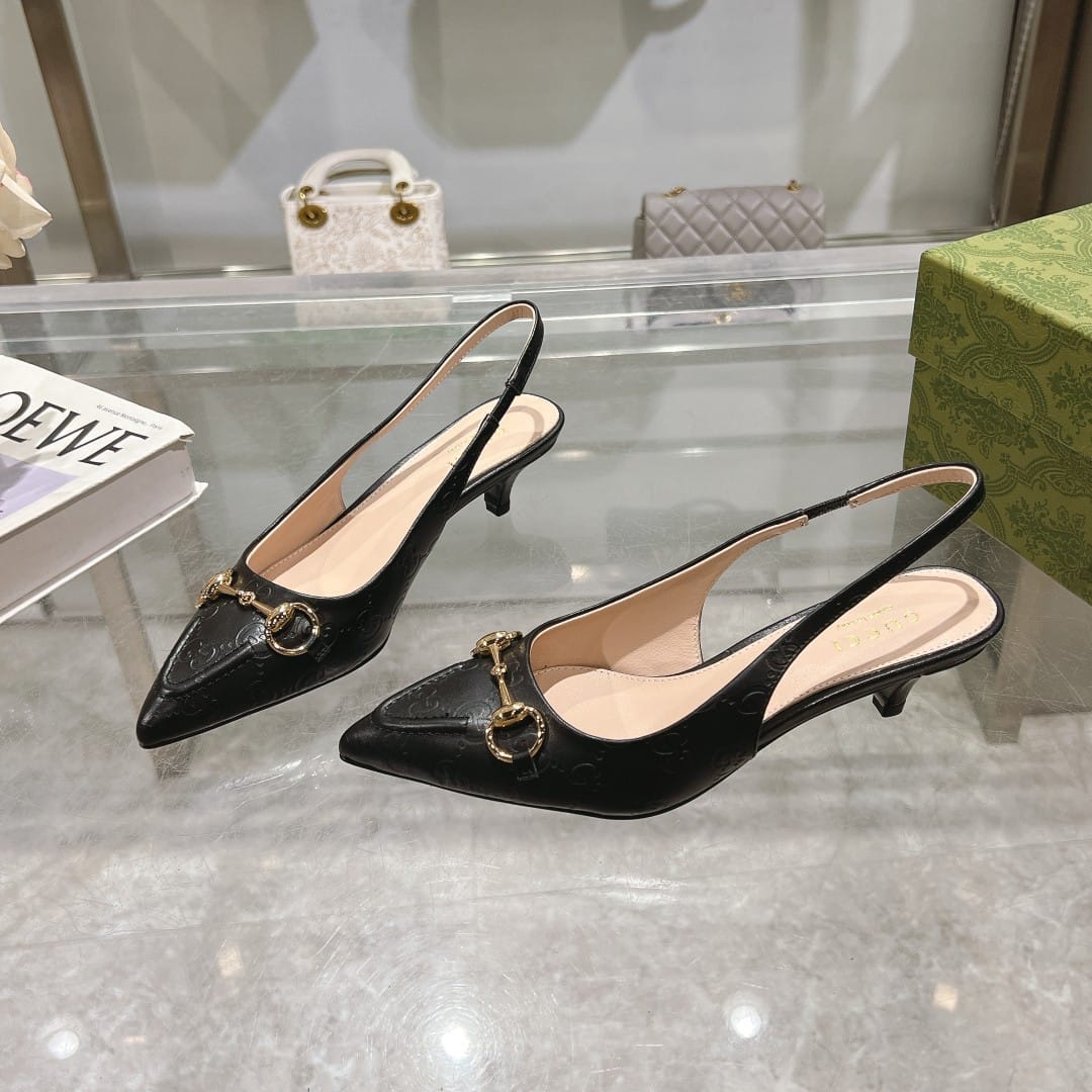 Gucci Horsebit Slingback Pump Black 782407 AAEGJ 1000