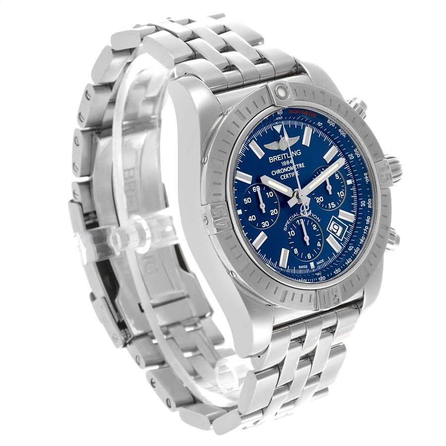 Breitling Chronomat Airbourne 44 SE Blue Dial Steel Mens Watch AB0115s