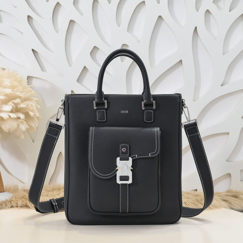 Replica Dior Saddle Shopping Tote Black