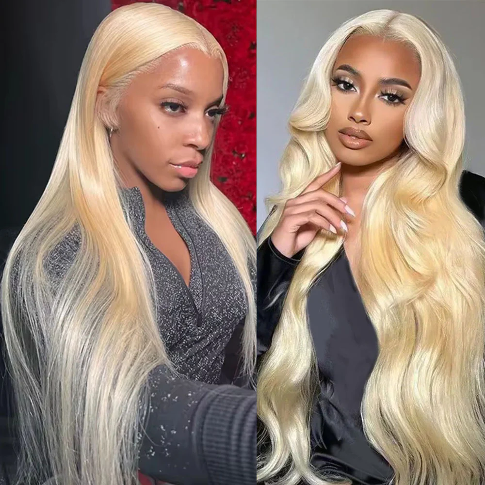 Megalook 13x6 Three-Go™ 613 Blonde Glueless Wigs Straight & Body Wave With Drawstring 100% Human Hair Wig