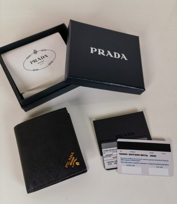 Replica Prada Saffiano Short Wallet Golden
