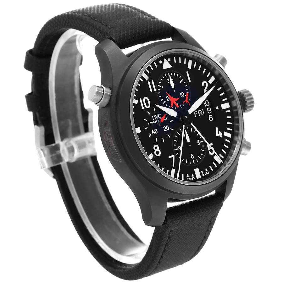 IWC Pilot Top Gun Rattrapante Chrono Mens Ceramic Watch IW379901