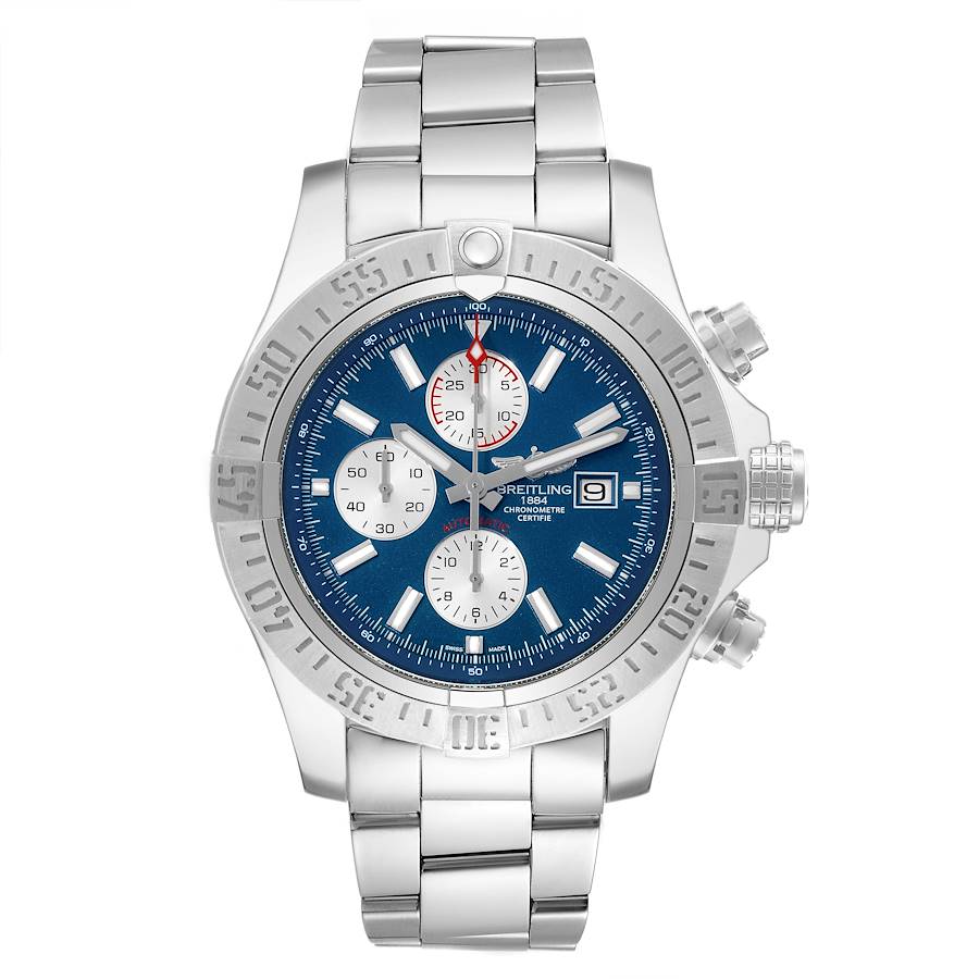 Breitling Aeromarine Super Avenger Blue Dial Steel Mens Watch A13371