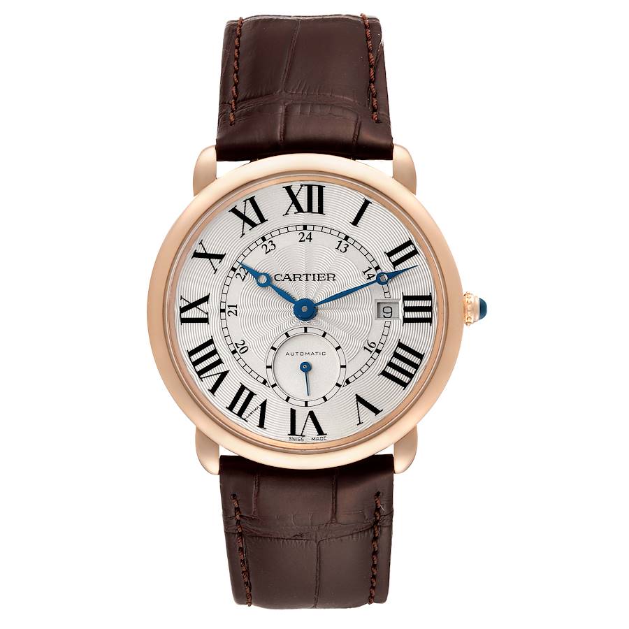 Cartier Ronde Louis Rose Gold Silver Dial Automatic Mens Watch W6801005