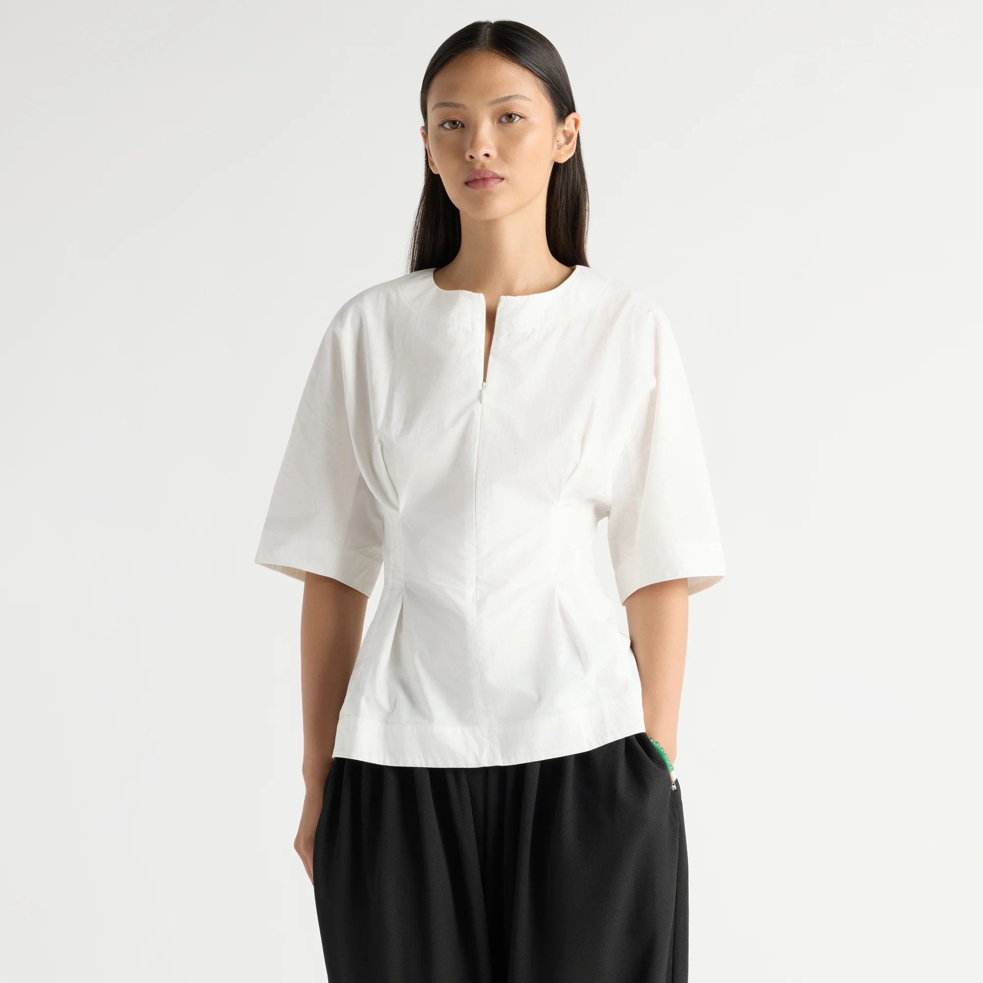 Maryam Cotton Poplin Sculpted Blouse