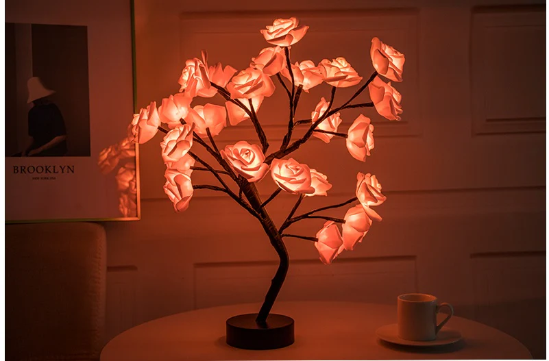 Rose Flower Lamp USB Battery