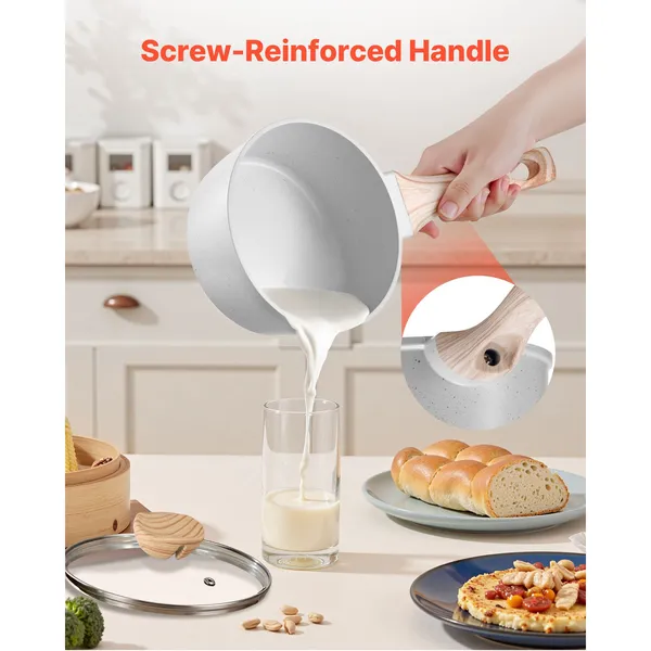 1.5 QT Saucepan Nonstick Saucepan with Tempered Glass