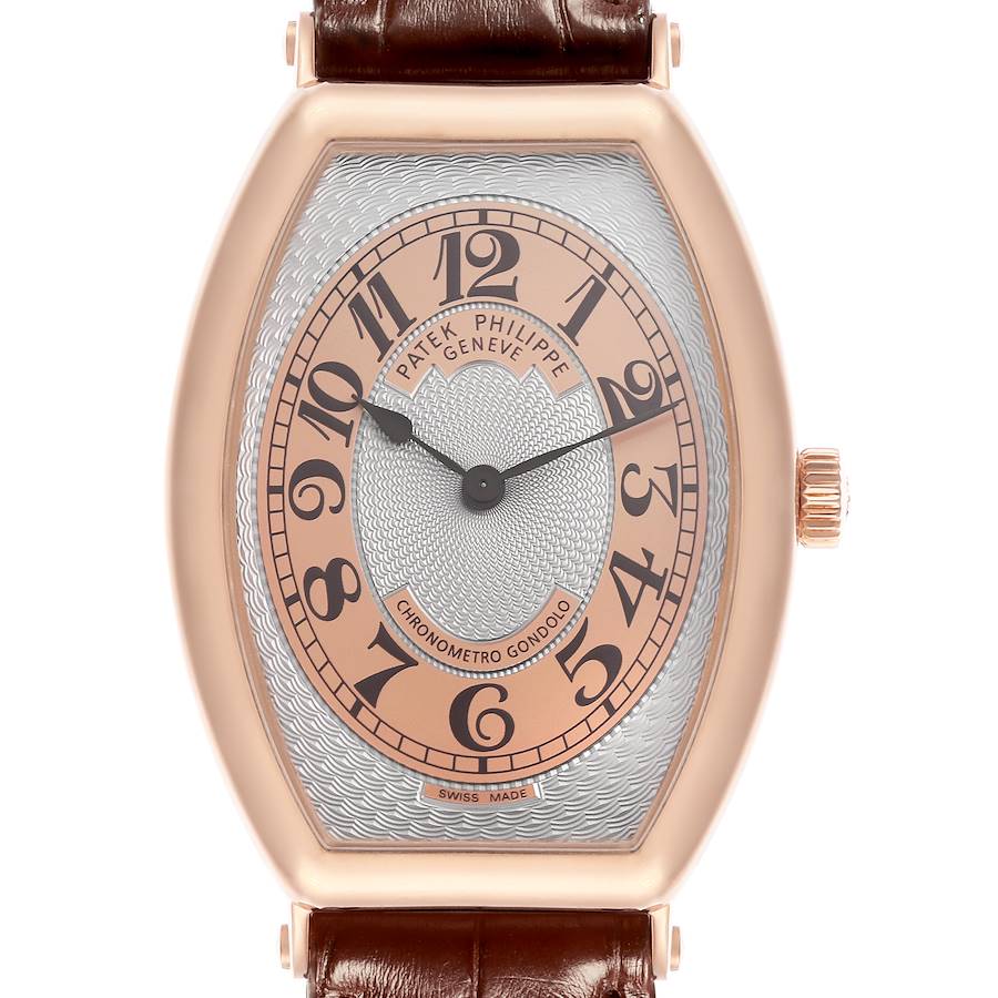 Patek Philippe Gondolo Rose Gold Silver Dial Mens Watch 5098R