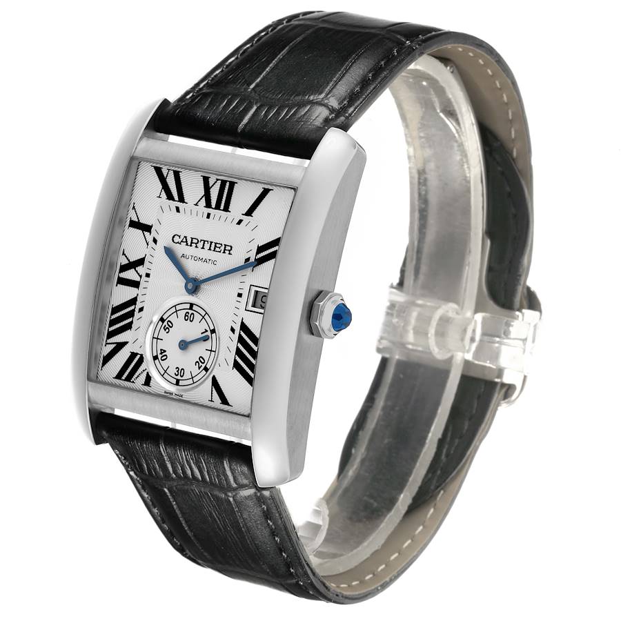 Cartier Tank MC Silver Dial Steel Mens Watch W5330003