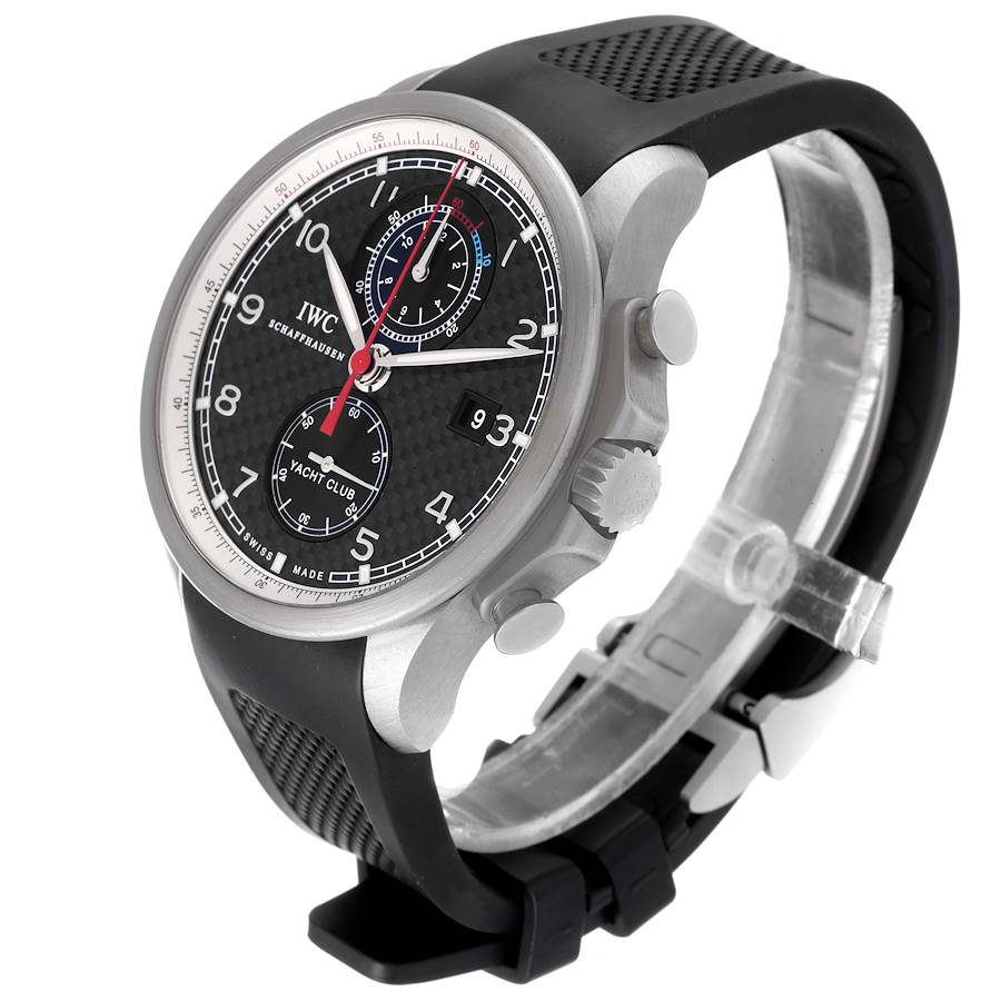 IWC Portuguese Yacht Club Titanium Carbon Dial Chronograph Mens Watch IW390212