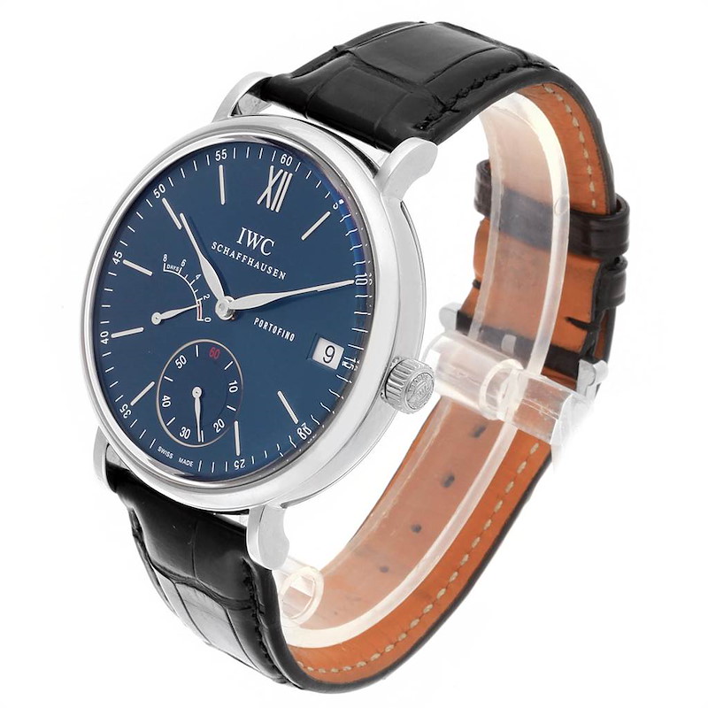 IWC Portofino 8 Days Power Reserve Blue Dial Steel Mens Watch IW510106