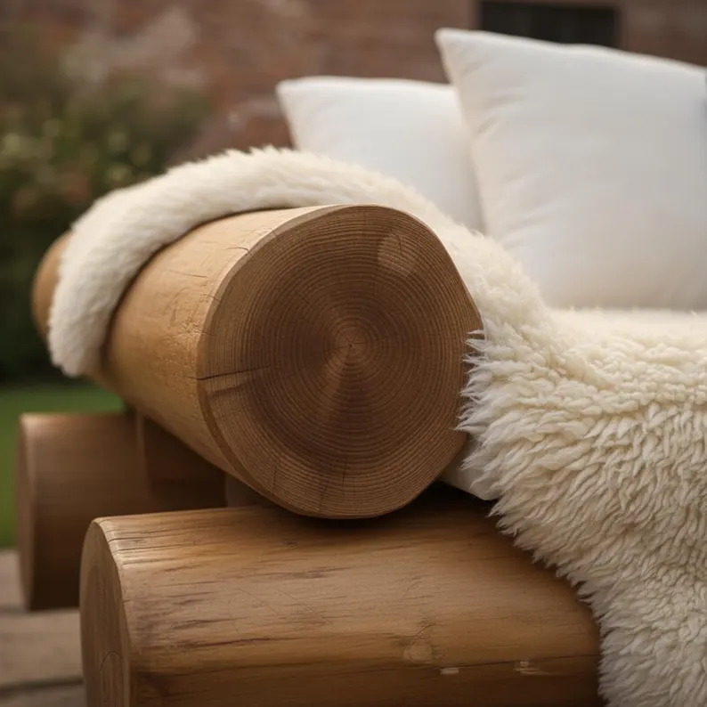 Rustic Log Wood Sofa