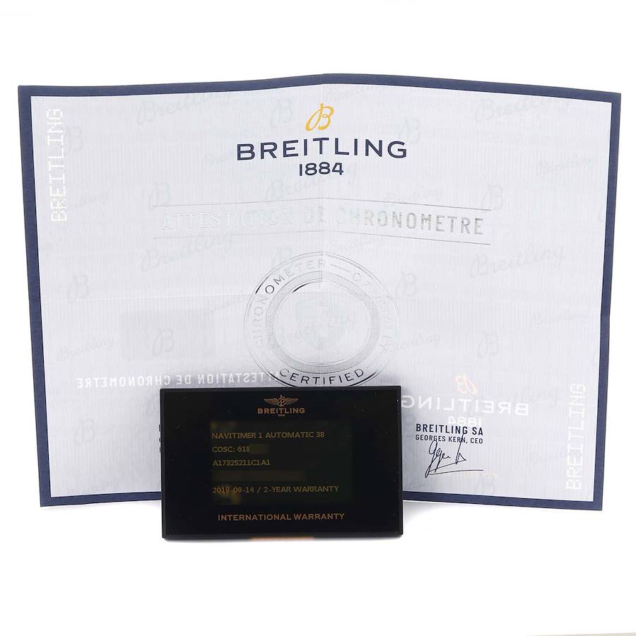 Breitling Navitimer 38 Automatic Blue Dial Steel Mens Watch A17325