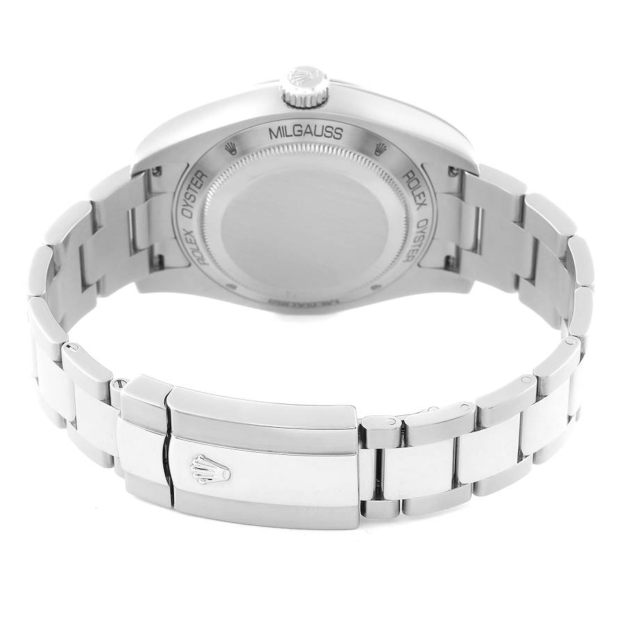 Rolex Milgauss White Orange Dial Steel Mens Watch 116400