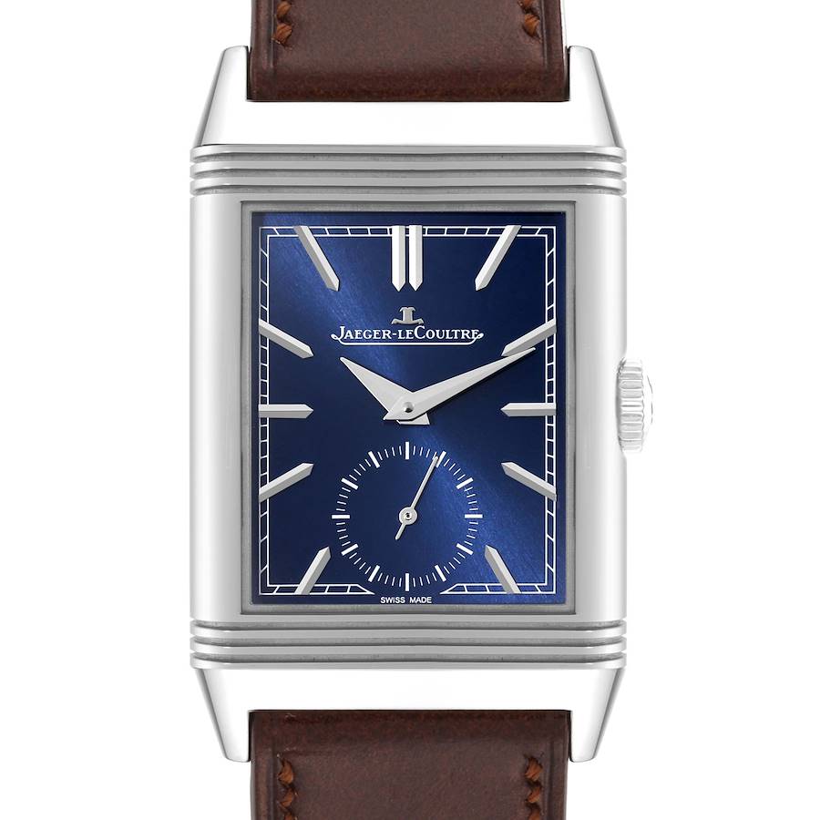 Jaeger LeCoultre Reverso Tribute Blue Dial Steel Mens Watch 214.8.62 Q3978480
