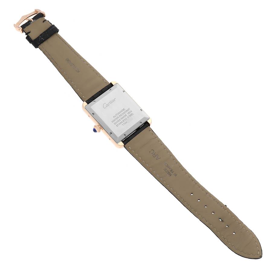 Cartier Tank Solo XL Rose Gold Silver Dial Mens Watch W5200026