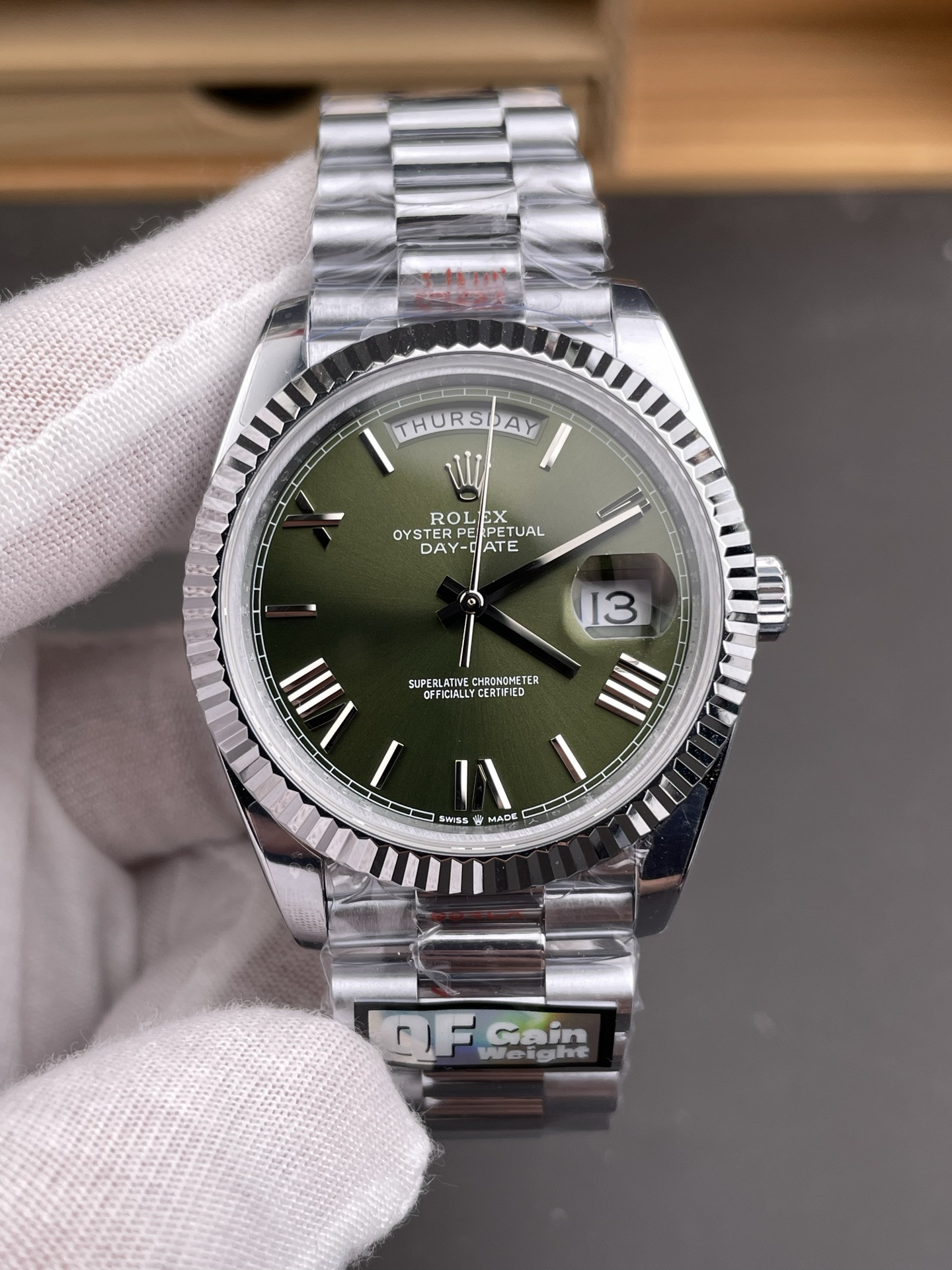 Day-Date Olive Green Roman Dial