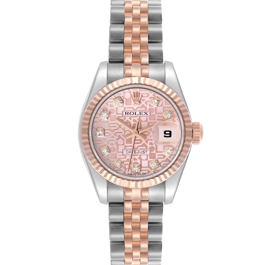 Rolex Datejust Steel Rose Gold Pink Diamond Dial Ladies Watch 179171