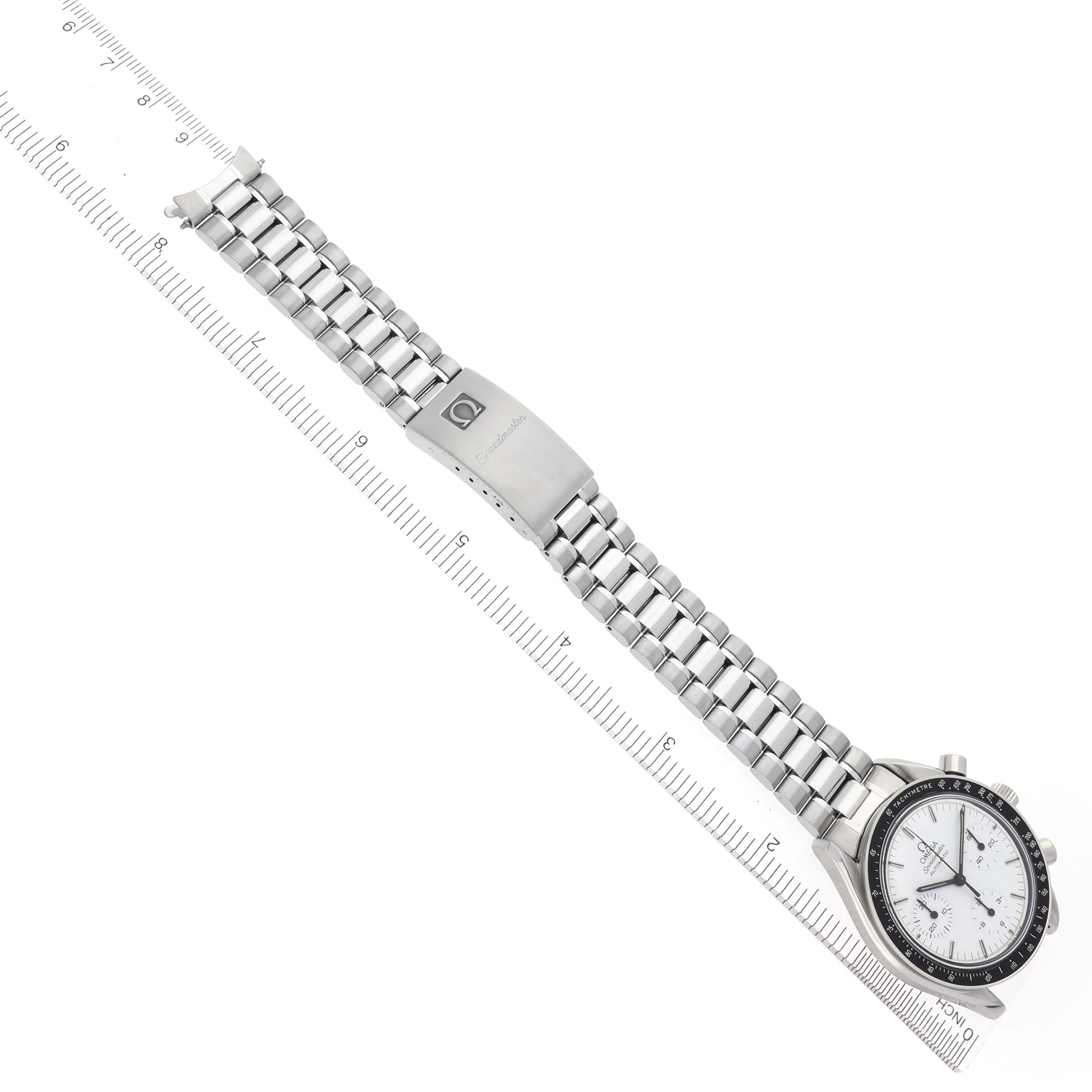 Omega Speedmaster Reduced Albino White Dial Steel Mens Watch 39.0 MM 3510.20.00