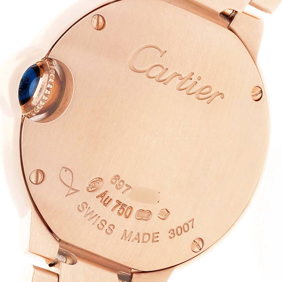 Cartier Ballon Bleu 28mm Rose Gold Diamond Dial Ladies Watch WE902025