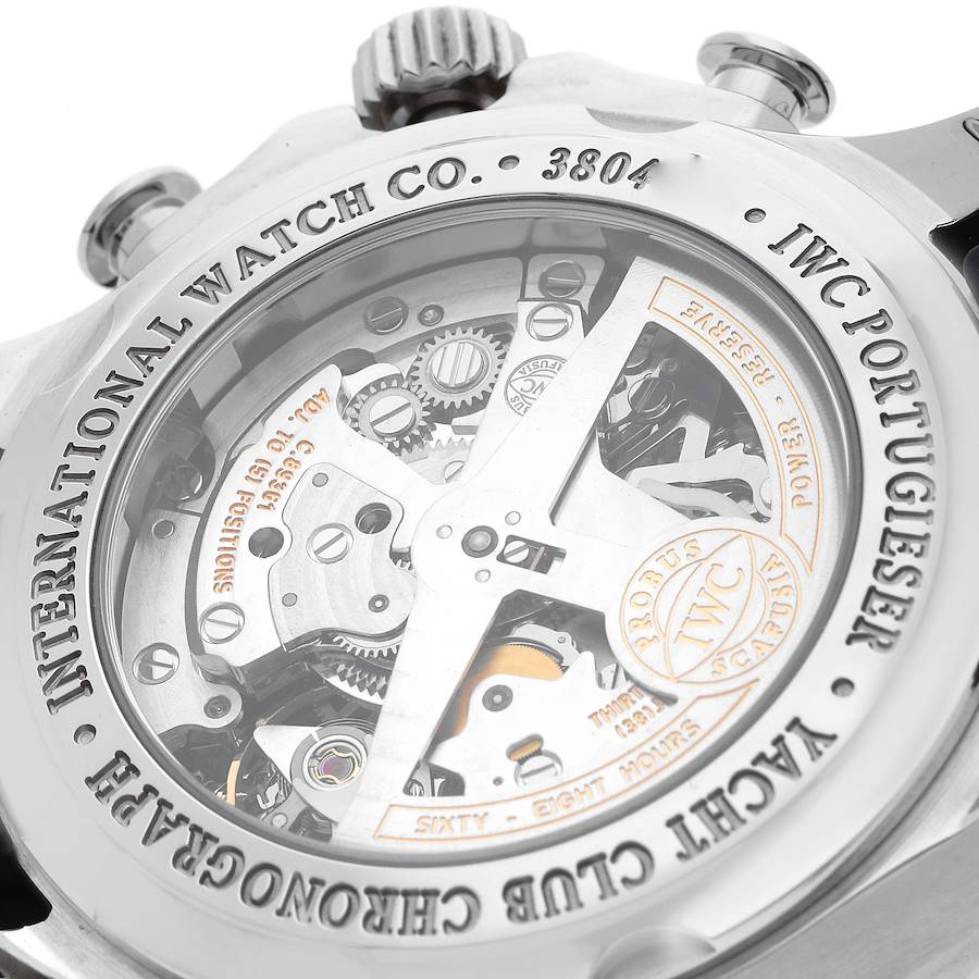 IWC Portuguese Yacht Club Chronograph Black Dial Steel Mens Watch IW390210