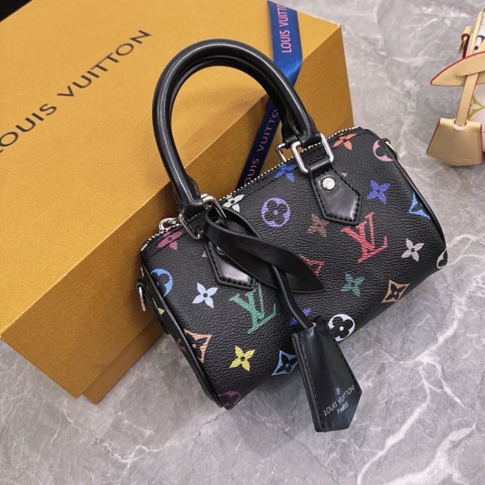 Louis Vuitton X Takashi Murakami Nano Speedy Black Multicolored 16Cm M13406