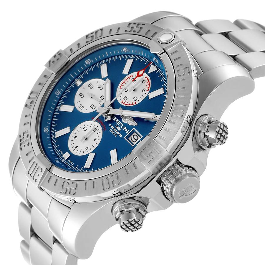 Breitling Aeromarine Super Avenger Blue Dial Steel Mens Watch A13371