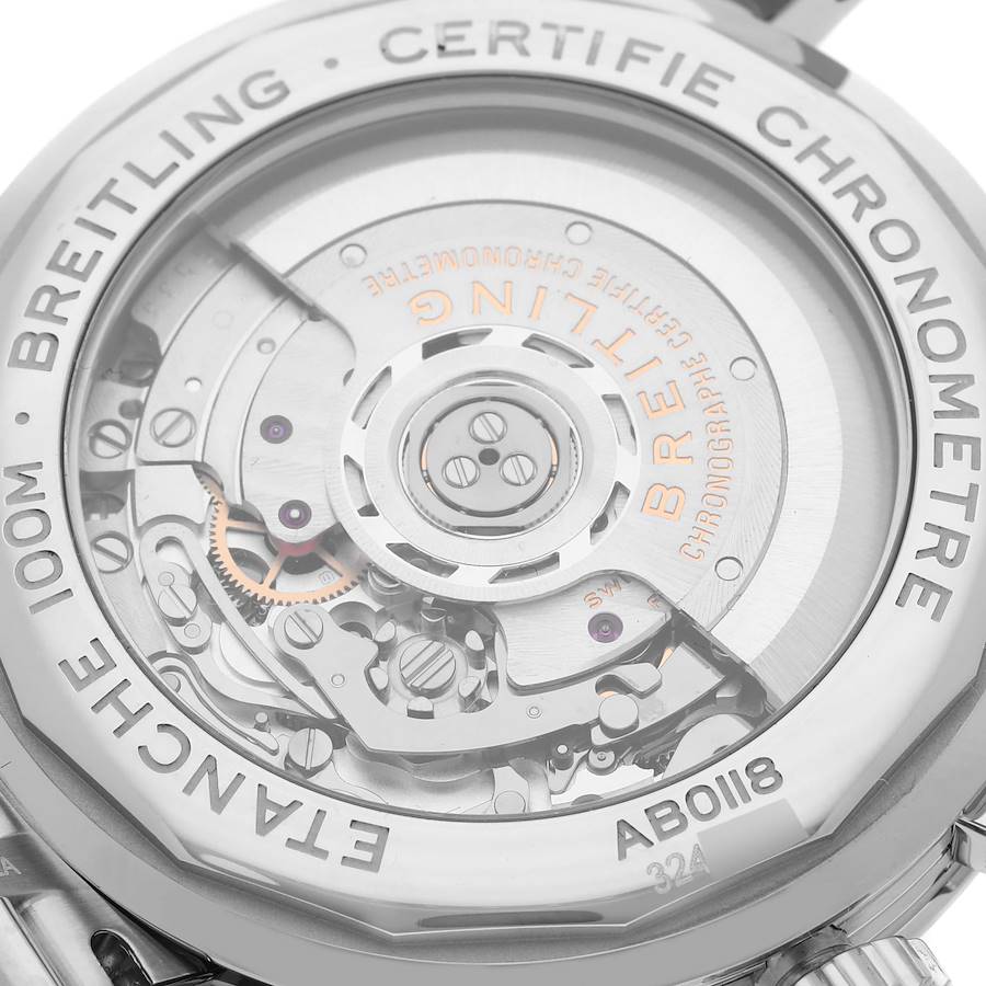 Breitling Premier B01 42mm Steel Blue Dial Mens Watch AB0118