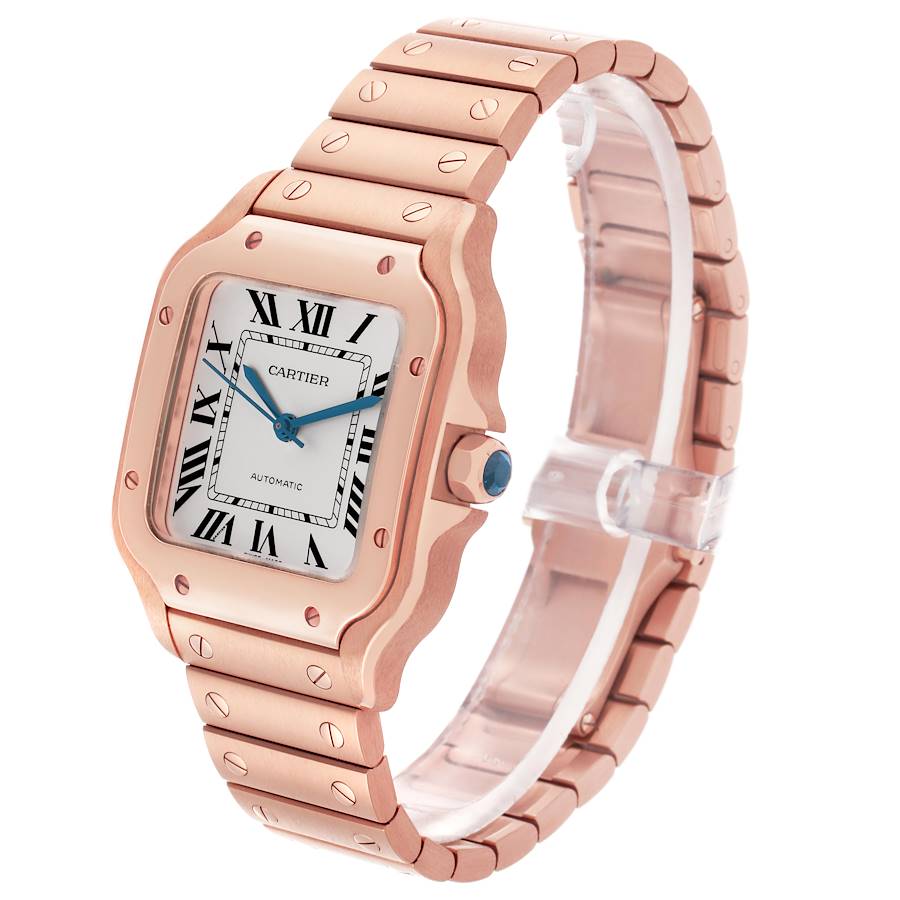Cartier Santos De Cartier Medium Rose Gold Mens Watch WGSA0031