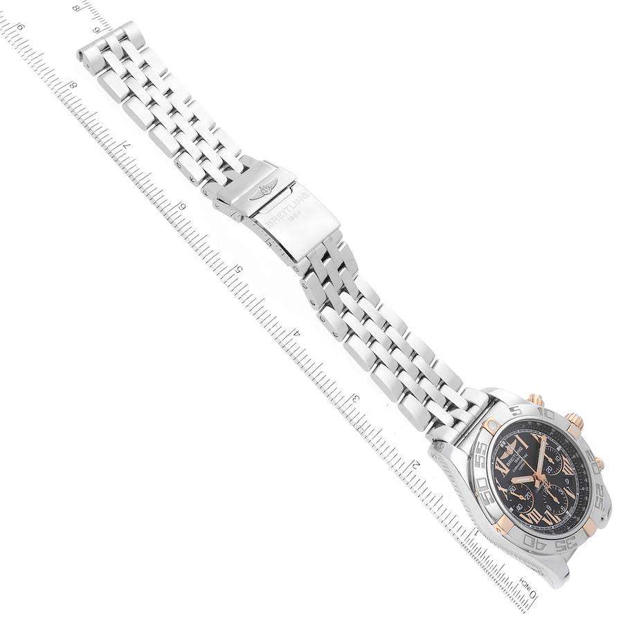 Breitling Chronomat Black Dial Steel Rose Gold Mens Watch IB0110
