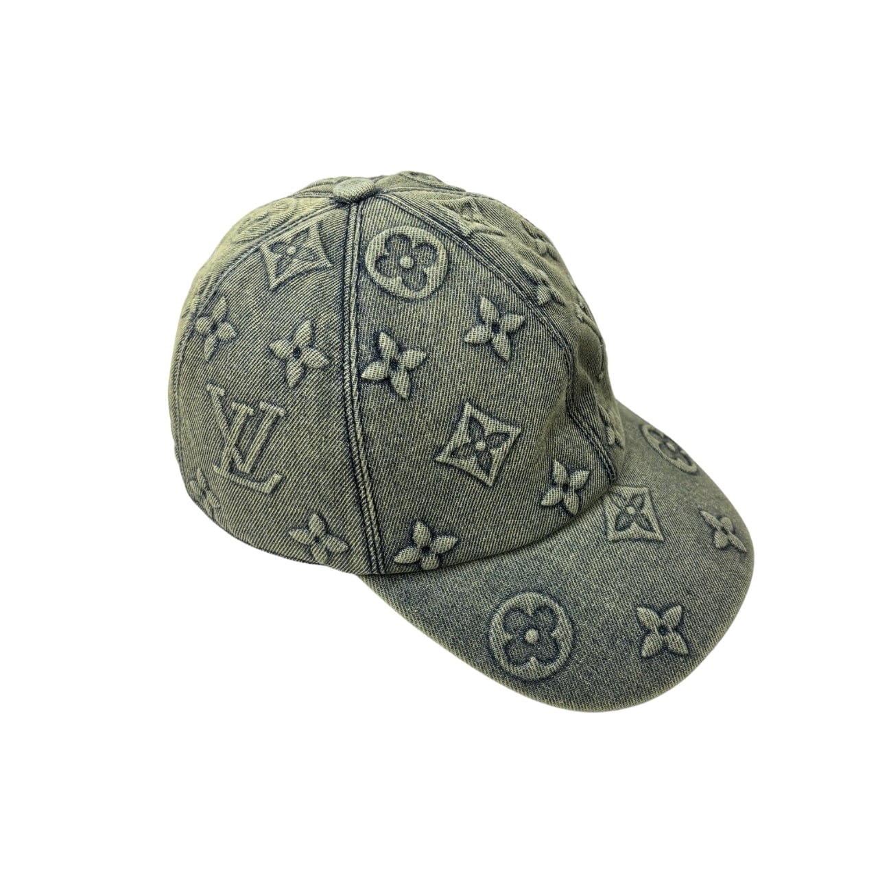 Louis Vuitton Monogram Denim Baseball Cap In Washed Blue