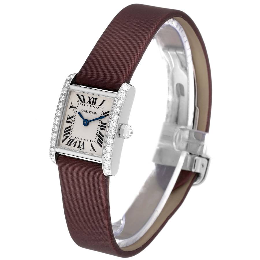 Cartier Tank Francaise White Gold Diamond Ladies Watch WE100251