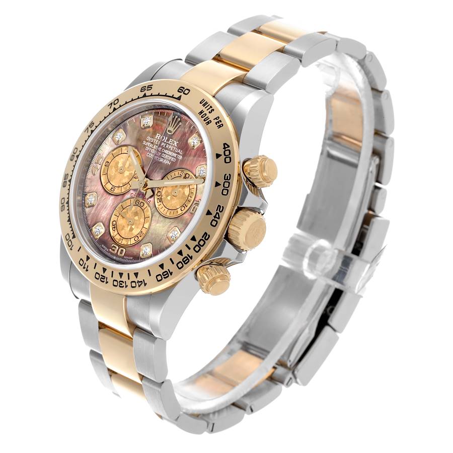 Rolex Daytona Steel Yellow Gold Tahitian Mother Of Pearl Diamond Mens Watch 116503