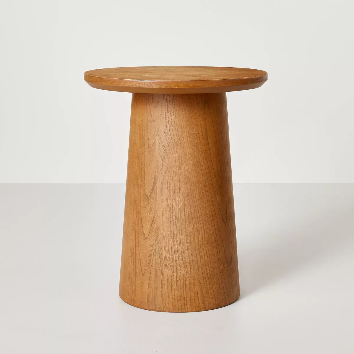 Wooden Round Pedestal Bedside Table