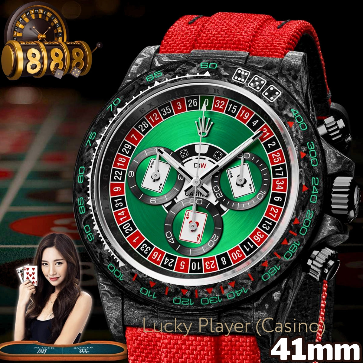 DiW 41mm Rolex Daytona LUCKY PLAYER (CASINO) 41mm