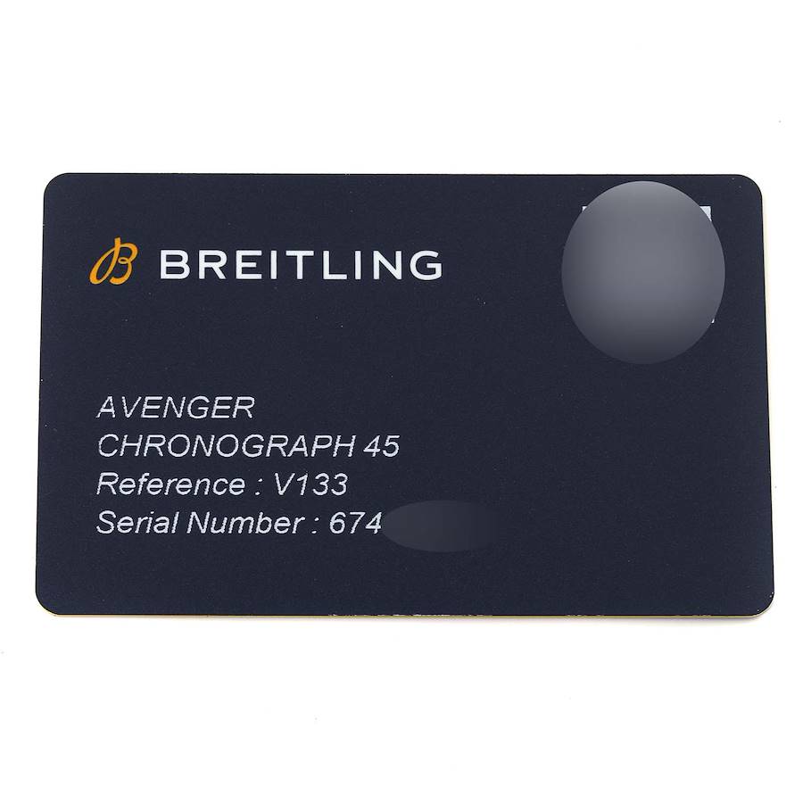Breitling Avenger Night Mission DLC Coated Titanium Mens Watch V13317
