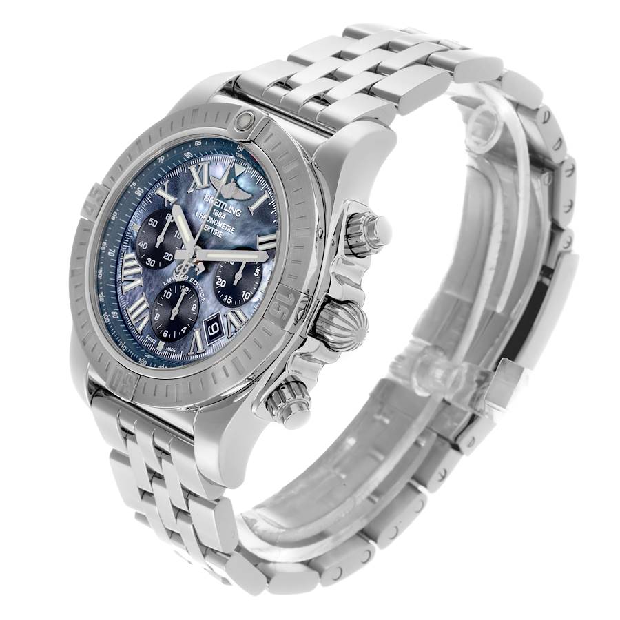 Breitling Chronomat 44 Airbourne Mother Of Pearl Dial Steel Mens Watch AB0115 Card