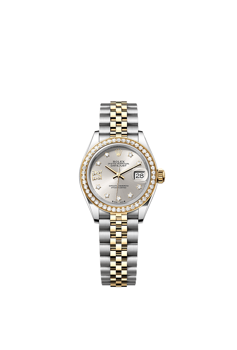 Lady-Datejust Oyster, 28 mm, Oystersteel, yellow gold and diamonds Reference 279383RBR