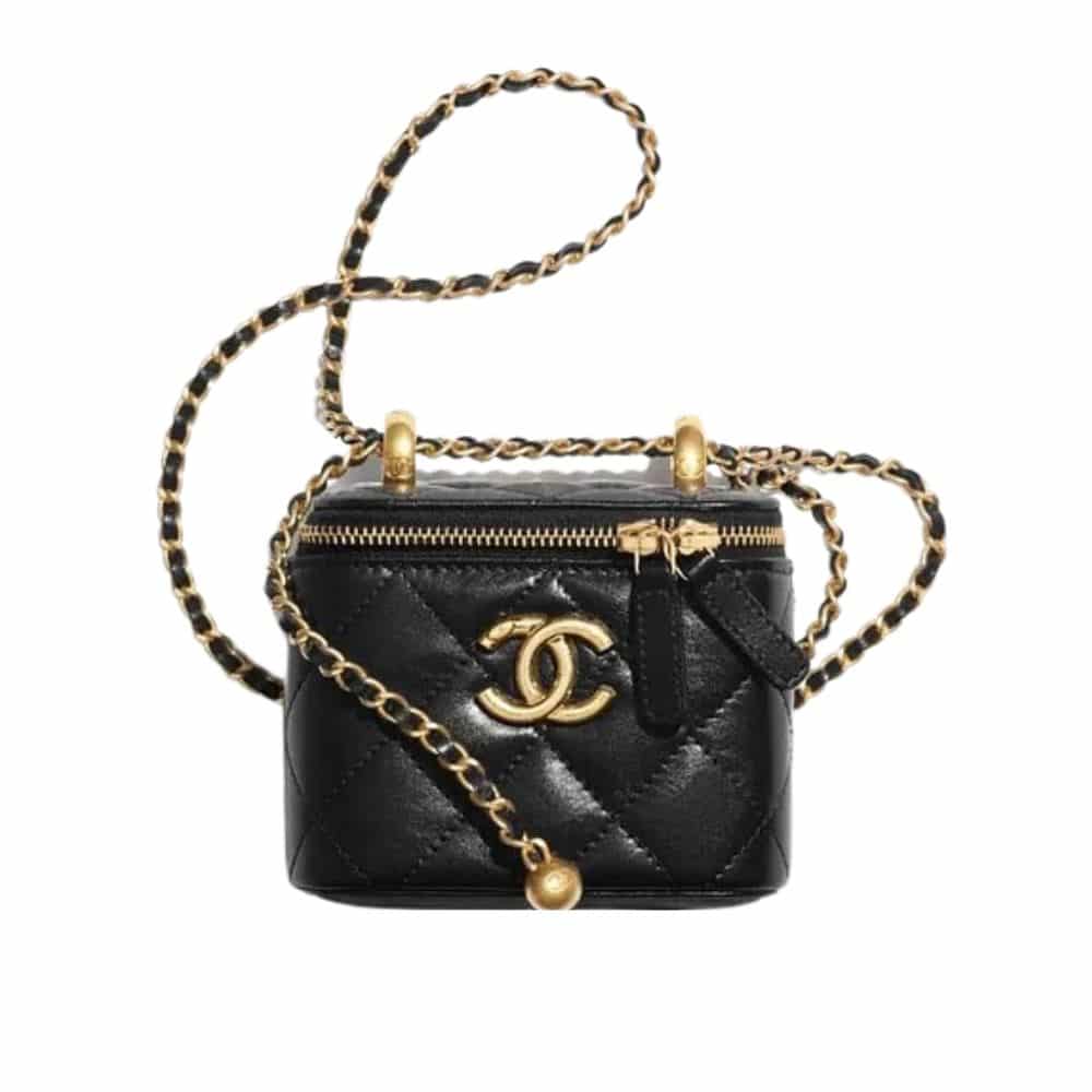 Chanel Small Vanity With Chain Black 12Cm