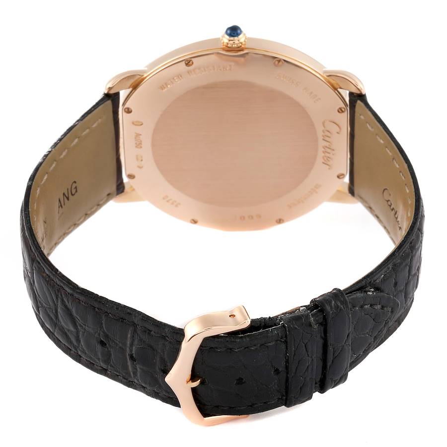 Cartier Ronde Louis Rose Gold Silver Dial Mens Watch W6801004